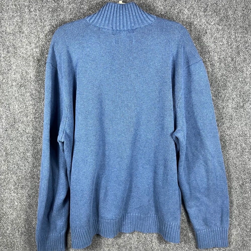 Polo Ralph Lauren Sweater Mens XXL Blue Mock Neck Button Cotton Pullover - Picture 3 of 7